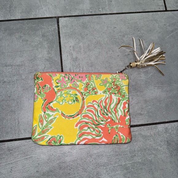Lily Pulitzer for Target Clutch Handbag Yellow/Pink/Orange/Green - 100% Cotton - Picture 2 of 6